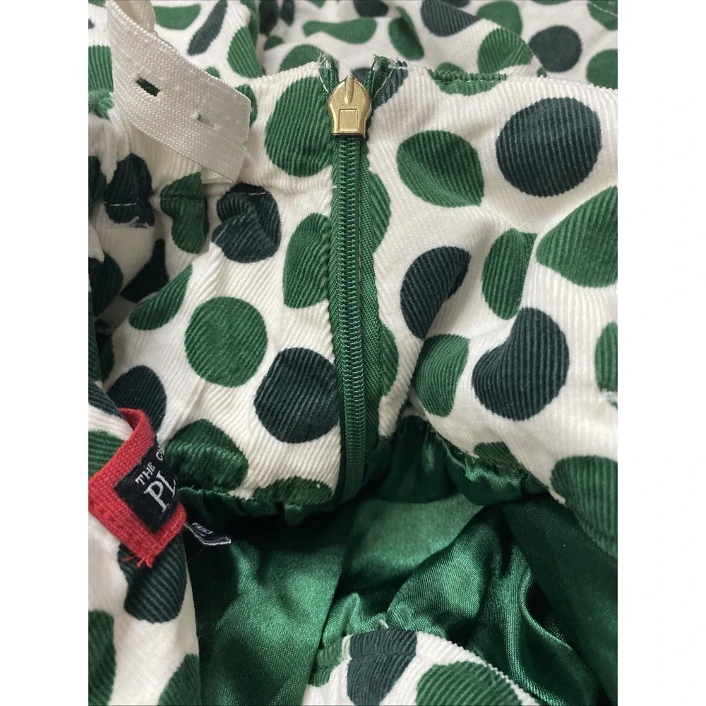 Childrens‎ Place Girls Size 14 White Green Polka Dot Skirt Tulle Lined Party Adj